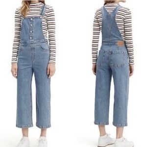 Levis Denim Sky High Cropped Overalls